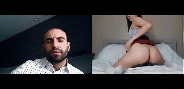  Sexy Athena Faris webcam masturbation while bald stud watches